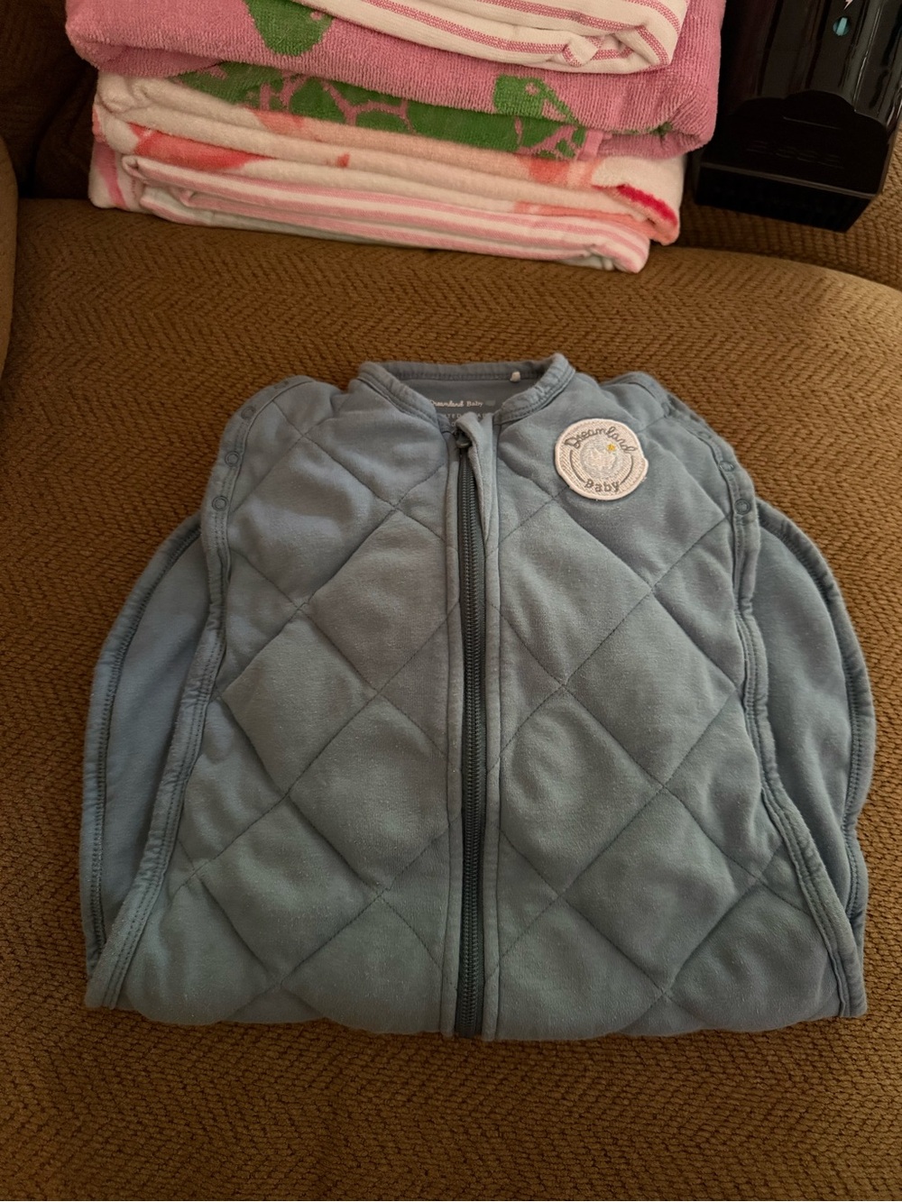 Quilted Blue Infant Sleep Sack Jacket